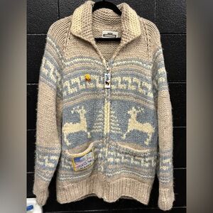 Vintage Wool Alaska zip up sweater
